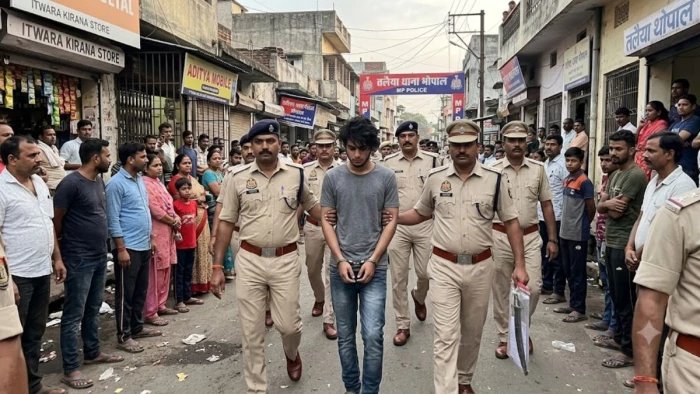 हिस्ट्रीशीटर बदमाश ने देर रात जहां तलवार लहराकर फैलाई दहशत, पुलिस ने उसी सड़क पर निकाला ‘अदनान बच्चा’ का जुलूस